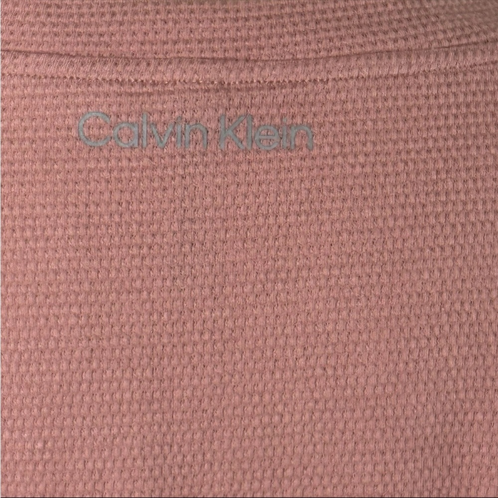 Calvin Klein V-neck Drawstring Ruched Textured Top Women’s Size XL Pink Apricot - Picture 8 of 12
